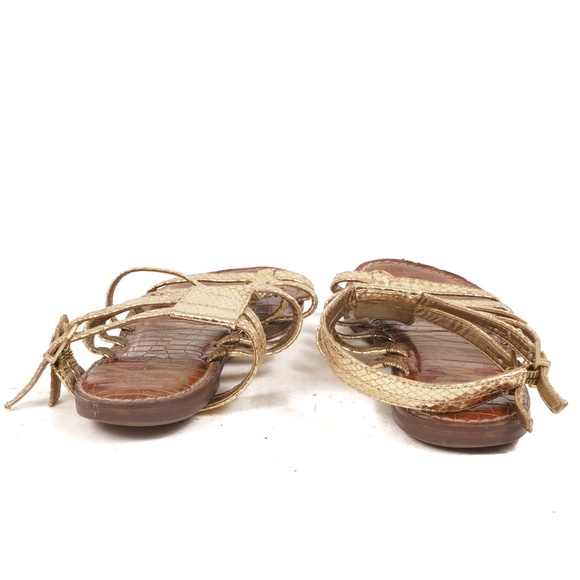 Sam Edelman Gold Strappy Shoes Size 8 - Picture 5 of 9
